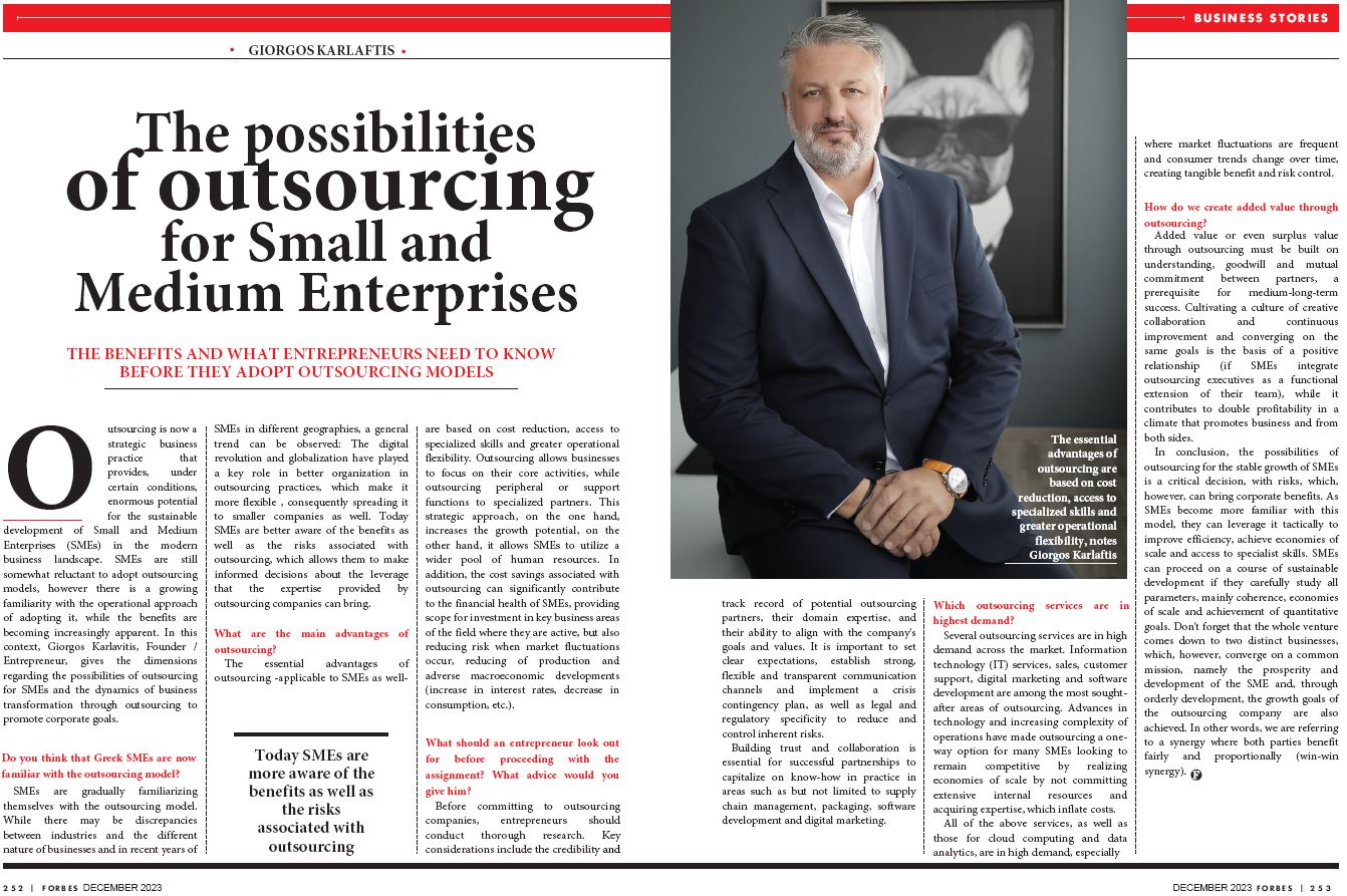 The possibilities of outsourcing for Small and Medium Enterprises