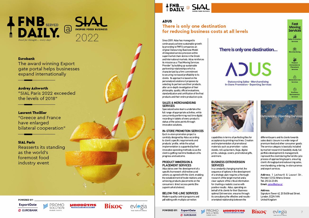 Presentation of ADUS at FnB Daily @SIAL PARIS 2022